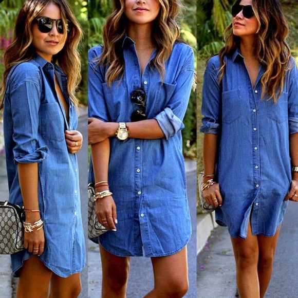 Thread & Supply Dresses & Skirts - THREAD & SUPPLY DENIM LONG SLEEVE DRESS